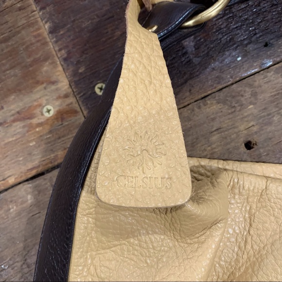 Brown and tan Large Leather Hobo Bag Excellent “ Gently” Used - Picture 4 of 7